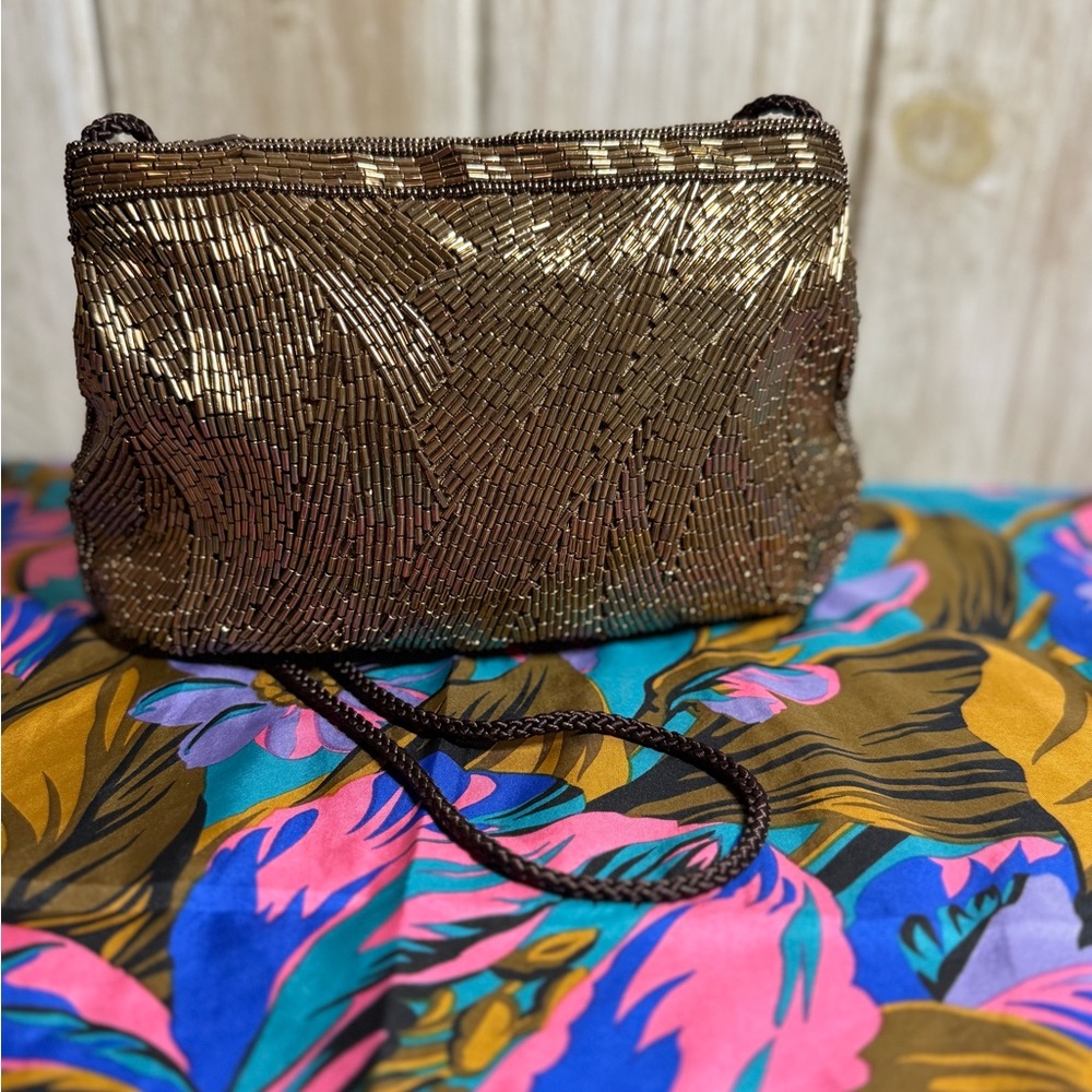 Vintage gold beaded bag